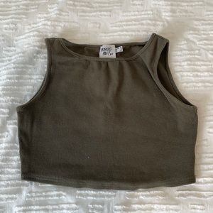 Princess Polly olive green crop top